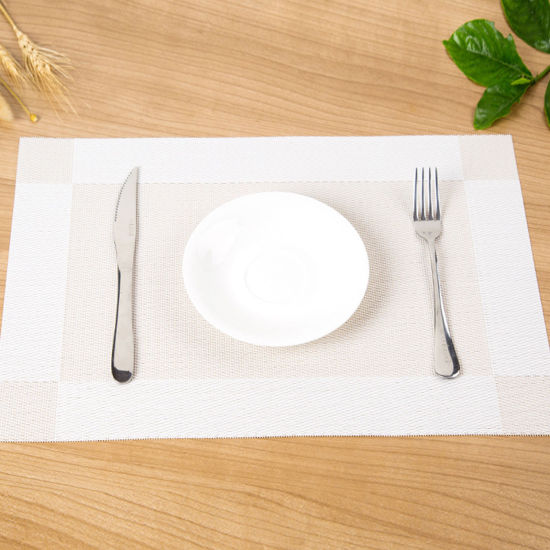 Bild von Weiß - PVC Wärmeisolationspad Tischset Wasserdicht Öldicht Haushalts Esstisch Zubehör 45x30cm, 1 Stück