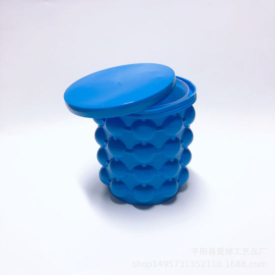 Bild von Blau - TPR Eiskübelform mit Deckel 14x12cm, 1 Stück