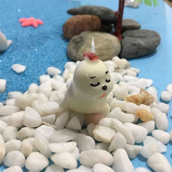 Imagen de Purple - Sea Lion Son Resin Micro Landscape Miniature Decoration 3x2.5cm, 1 Piece
