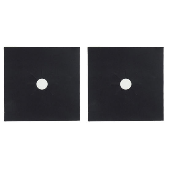 Picture of Black - Glass Fiber Gas Stove Cleaning Protection Pad Anti-Fouling And Oil-Proof 27x27cm, 1 Set（2 PCs/Set）