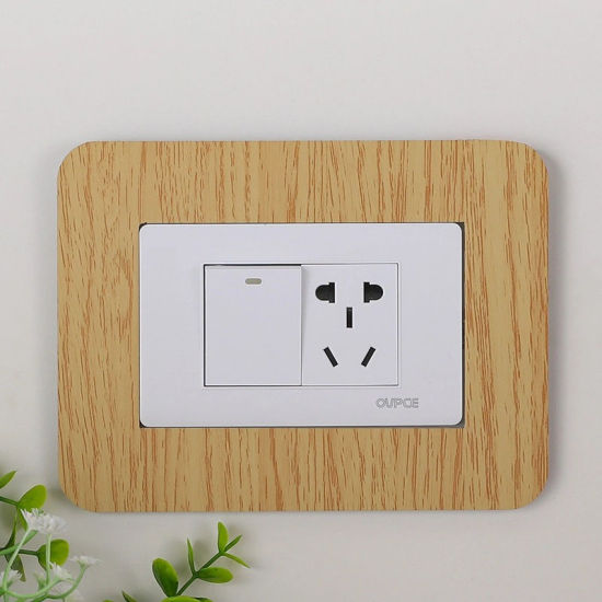 Picture of Pale Yellow - Resin Light Switch Wall Stickers Decals DIY Home Decoration 20x14.9cm, 1 Piece