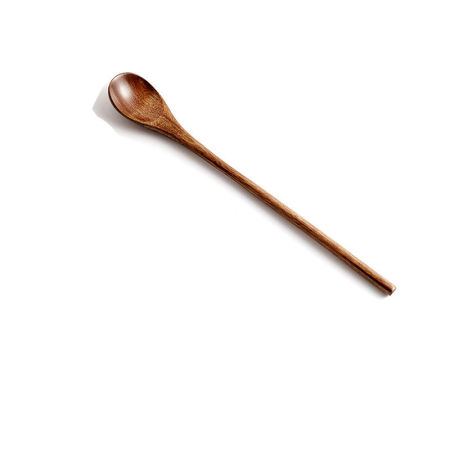 Picture of Natural Phoebe Nanmu Wooden Long Handle Spoon Cutlery Tableware