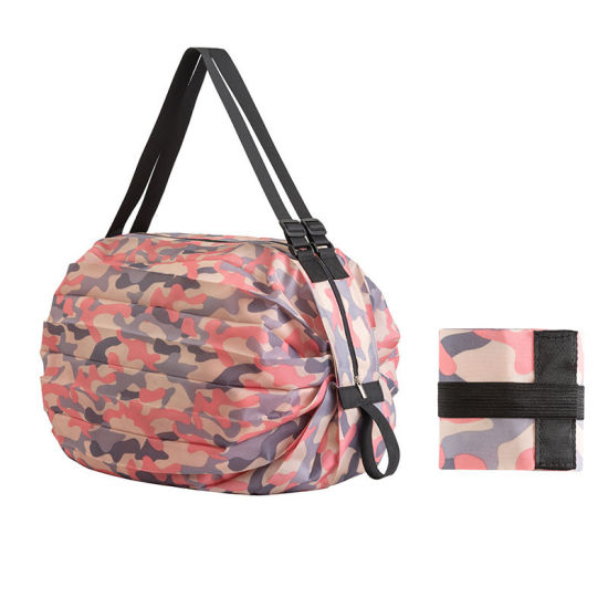 Image de Rose - Sac à provisions portable pliable de voyage en nylon camouflage 40x40cm, 1 pièce