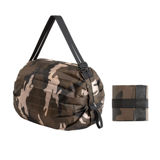 Image de Café - Sac à provisions portable pliable de voyage en nylon camouflage 40x40cm, 1 pièce