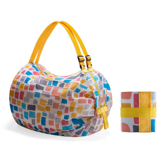 Image de Multicolore - Sac à provisions portable pliable de voyage en nylon 40x40cm, 1 pièce