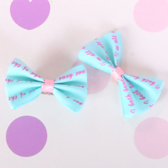 Picture of Skyblue - Cute Bow Hairpin For Cats Dogs Photography Props Decoration 3.5cm long, 2 PCs