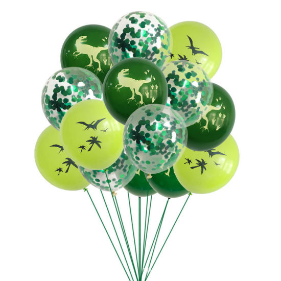 Image de Vert - Décorations de fête ballon dinosaure en latex 40 cm, 1 Kit