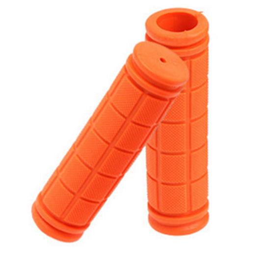 Picture of Orange - Rubber Bicycle Handle Handlebar Grip Non-Slip Cycling Equipment Accessories 13cm long, 1 Pair