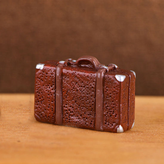 ブラウン-9ラゲッジレトロレジンマイクロランドスケープミニチュアデコレーション2.4x1.7cm、1 個 の画像