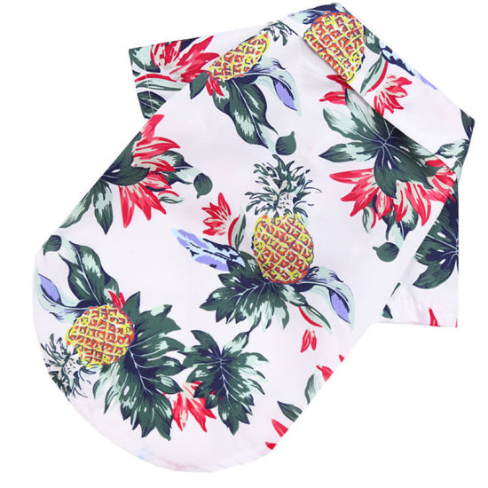 Picture of White - Pineapple Beach Style Pet Dog Clothes Spring Summer Shirt 2XL, 1 Piece