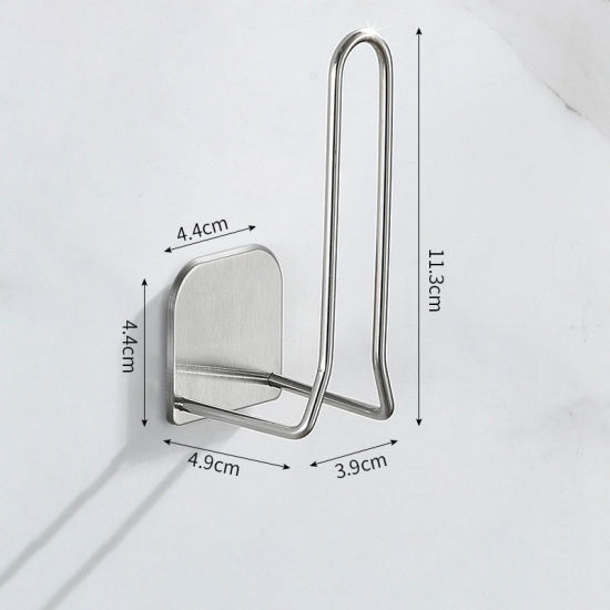Изображение Silver Tone - Stainless Steel Multifunctional Storage Draining Rack Shelf Kitchen Accessories 11.3x4.9x4.4cm, 1 Piece
