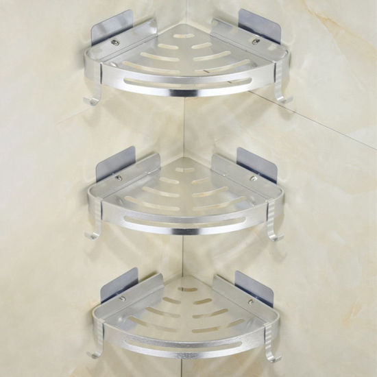 Bild von Silvery - Space Aluminium-Wandregal dreieckig, dreilagig, 29x22x3,5cm, 1 Stück