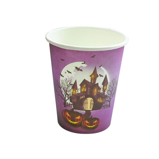 Изображение Purple - Castle Paper Cup Disposable Tableware Halloween Party Decorations 8.8x7.5cm, 1 Set（10 PCs/Set）