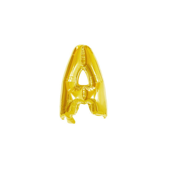 Image de Doré - Ballon Décorations de fête en Feuille d'aluminium Lettre majuscule " A " Alphabet 81 cm de long, 1 pièce