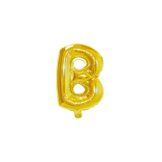 Image de Doré - Ballon Décorations de fête en Feuille d'aluminium Lettre majuscule " B " Alphabet 81 cm de long, 1 pièce