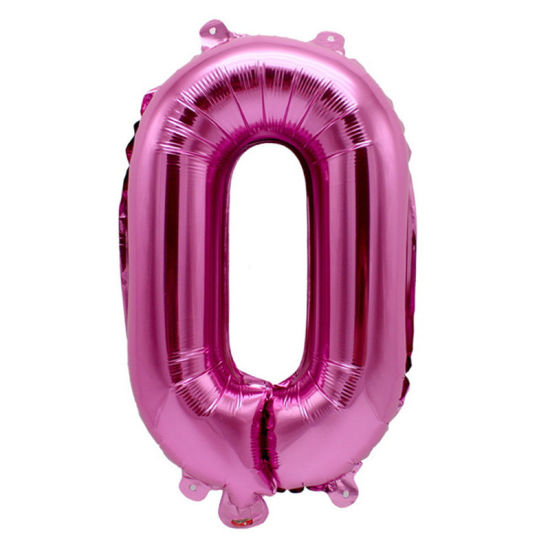 Image de Fuchsia - Ballon Décorations de fête en Feuille d'aluminium Lettre majuscule " O " Alphabet 81 cm de long, 1 pièce