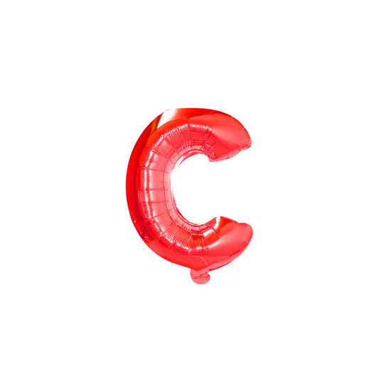 Image de Rouge - Ballon Décorations de fête en Feuille d'aluminium Lettre majuscule " C " Alphabet 81 cm de long, 1 pièce