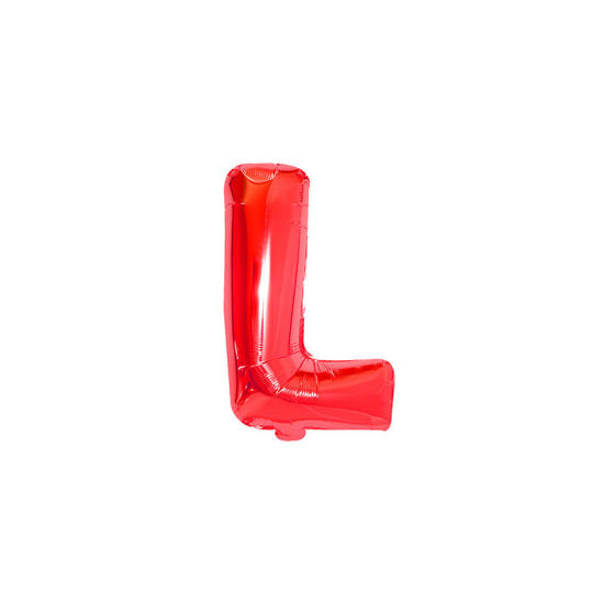 Image de Rouge - Ballon Décorations de fête en Feuille d'aluminium Lettre majuscule " L " Alphabet 81 cm de long, 1 pièce