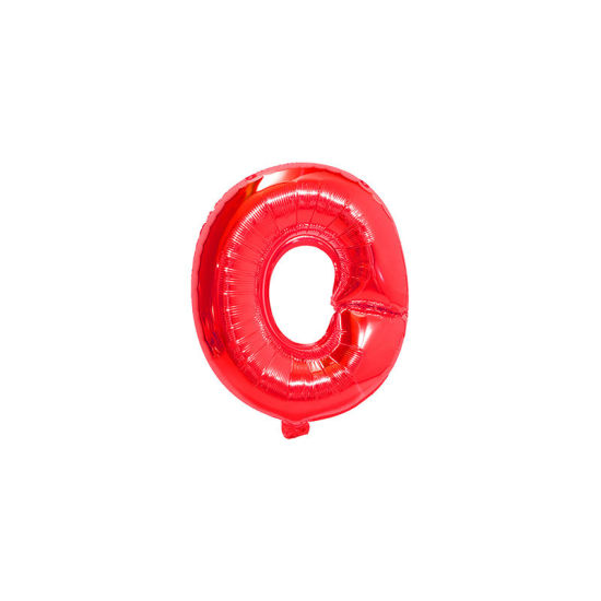 Image de Rouge - Ballon Décorations de fête en Feuille d'aluminium Lettre majuscule " O " Alphabet 81 cm de long, 1 pièce