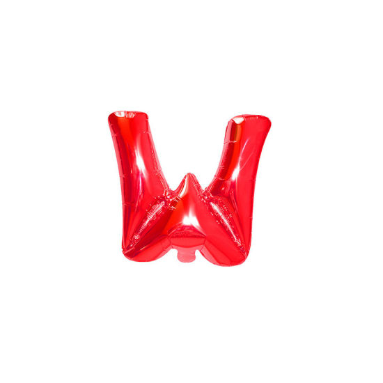 Image de Rouge - Ballon Décorations de fête en Feuille d'aluminium Lettre majuscule " W " Alphabet 81 cm de long, 1 pièce