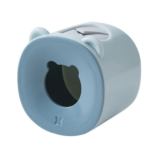 Image de Bleu - Porte-brosse à dents électrique mural en plastique avec oreille de chat Support de rangement pour salle de bain 6,5x6,5x5,5cm, 1 pièce