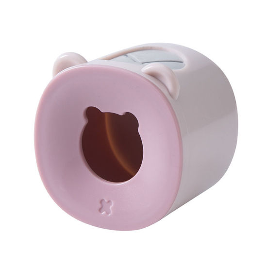 Picture of Pink - Cat Ear Plastic Wall-Mounted Electric Toothbrush Holder Bathroom Storage Rack 6.5x6.5x5.5cm, 1 Piece
