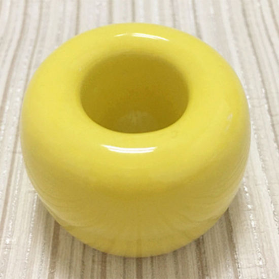 Bild von Gelb - Multifunktions Keramik Zahnbürstenhalter Aufbewahrungsregal Badzubehör 4x3cm, 1 Stück