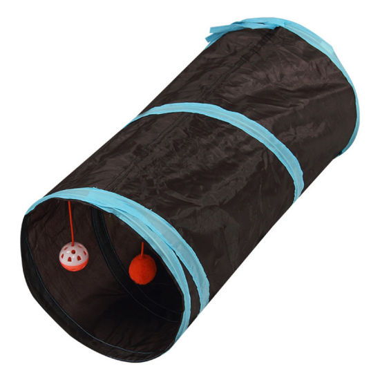 Изображение Black - Cat Tunnel Interactive Pet Toy Collapsible Durable Portable Tear-Resistant Keep Your Pets Stimulated Active And Happy 50x25cm, 1 Piece