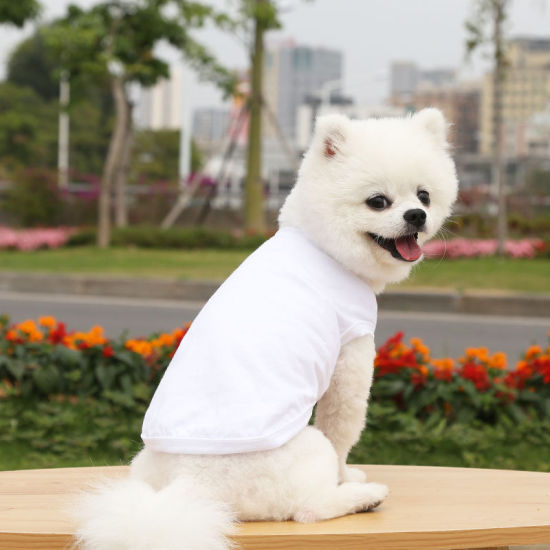 Изображение White - XS Summer Cotton Vest Pet Clothes For Cat Dog Solid Color, 1 Piece