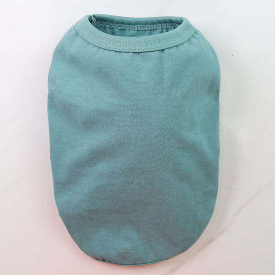 Изображение Steel Gray - XS Summer Cotton Vest Pet Clothes For Cat Dog Solid Color, 1 Piece