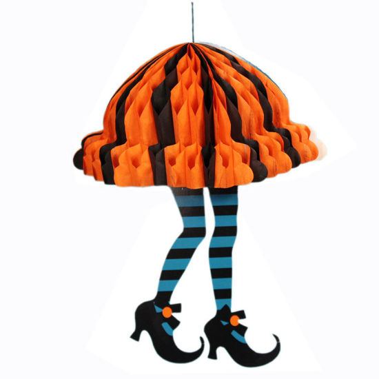 Изображение Orange - Halloween Skirt High Heels Paper Home Party Hanging Decoration Ornaments 30x23cm, 1 Piece