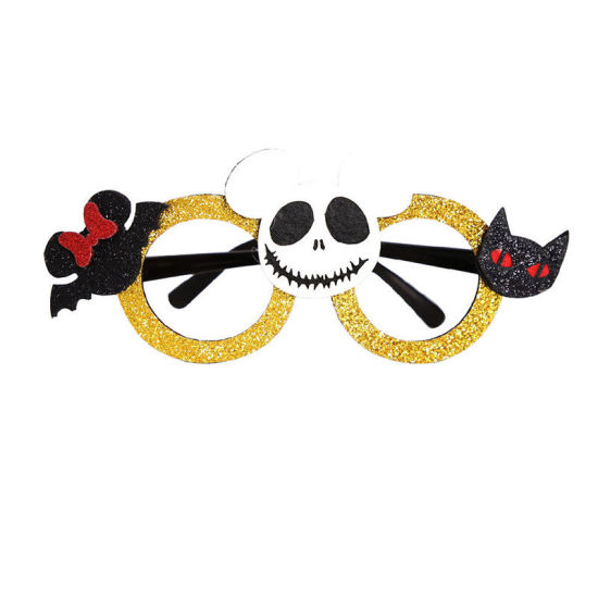 Picture of Golden - 10# Felt Glasses Cosplay Halloween Party Dress Up Decoration 17x7cm, 1 Piece