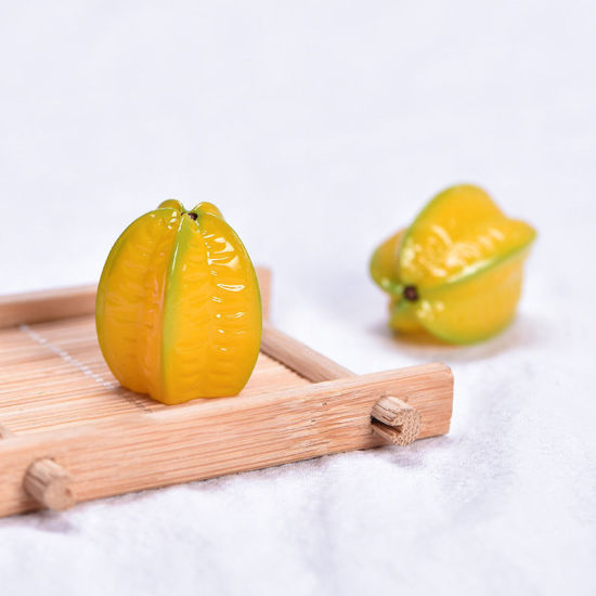 Imagen de Yellow - 3# Carambola Fruit Resin Micro Landscape Miniature Decoration 3x2.5cm, 1 Piece