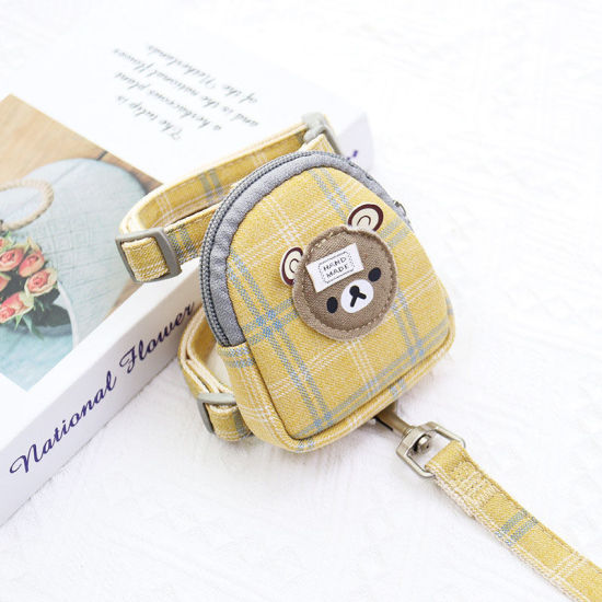 Picture of Yellow - M Cute Bear Pet Chest Strap Leash Rope With Backpack Pet Supplies, 1 Piece