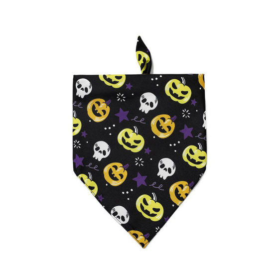 Image de Multicolore - 1 # Écharpe triangulaire de serviette de salive d'animal familier de polyester d'Halloween 70x48x48cm, 1 Pièce