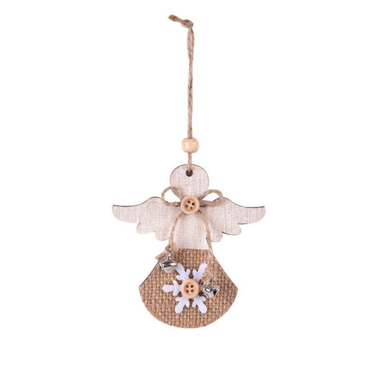 Picture of Light Brown - Christmas Angel Hanging Decoration For Closet Door And Window 10x9.5cm, 1 Piece