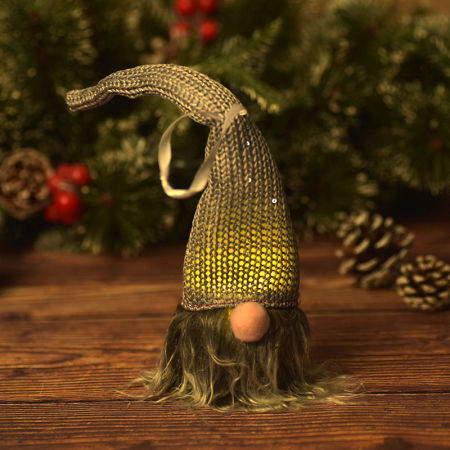 Bild von Grau - Weihnachten Gesichtslos Elf Puppe With Lights Luminous Decoration Ornaments 25cm long, 1 Stück