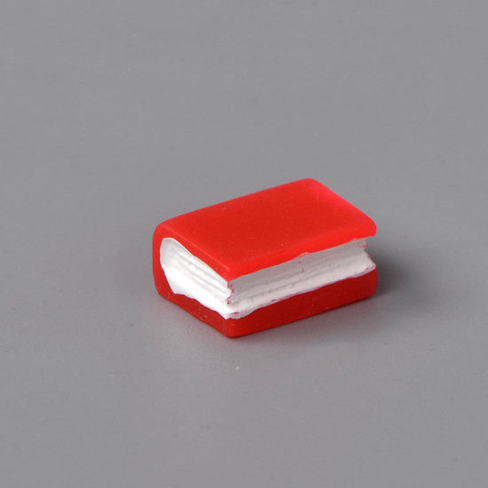 Bild von Rot - 1# Buch Niedliche Katze Serie Harz Mikro Landschaft Miniatur Dekoration 1x0.5cm, 1 Stück