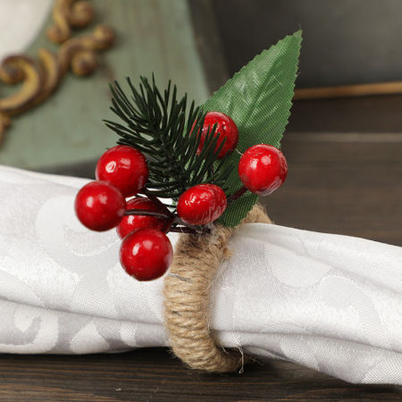 Bild von Rot - 1# Weihnachten Plastik Serviettenring Schnallenhalter Tischdekoration 9x9x4.5cm, 1 Piece