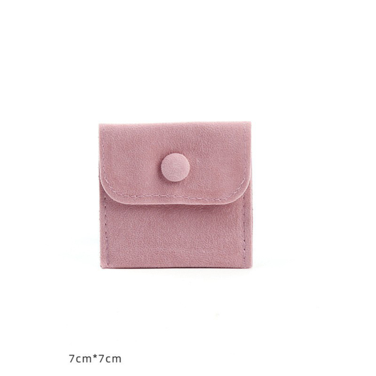 ベルベットジュエリーバッグ宝石袋 薄ピンク 7cm x 7cm、 1 個 の画像