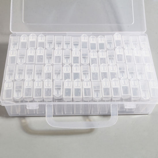 Picture of Plastic Storage Container Box Basket Rectangle Transparent Clear 22.2cm x 16cm, 1 Set