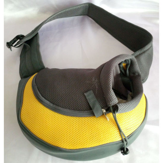 Picture of Yellow - 40x13x26cm Nylon Pet Outing Travel Carrier Shoulder Messenger Bag With Phone Pocket, 1 Piece