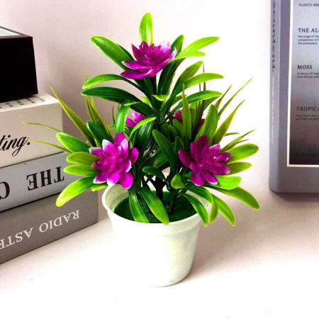 Bild von Fuchsie - 3# Künstliche Plastikblumen Topfpflanzen Haus Dekoration 18x13cm, 1 Stück