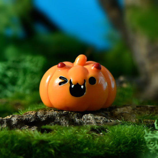 Bild von Orange - 5# Halloween Kürbis Harz Mikro Landschaft Miniatur Dekoration 2.8x2cm, 1 Stück