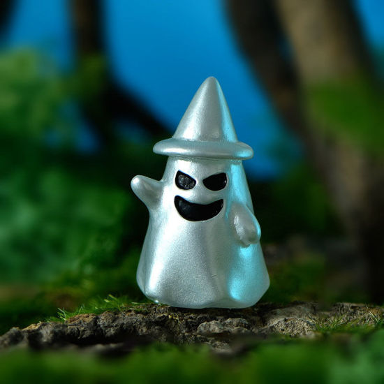 Image de Argent - 8 # Halloween Fantôme Micro Décoration Miniature de Paysage en Résine 3.9x2.4cm, 1 Pièce
