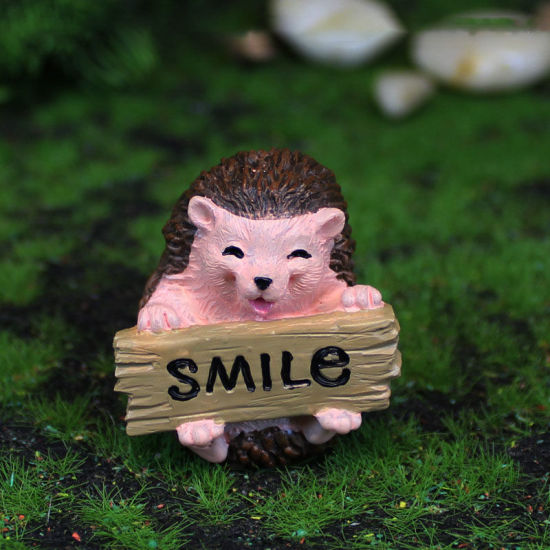 Imagen de Brown - 3# Hedgehog Funny Garden Resin Micro Landscape Miniature Decoration 4x3.5x3.5cm, 1 Piece