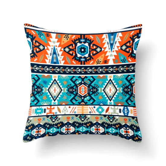 Image de Multicolore - Taie d'oreiller carrée courte en velours de style ethnique bohème 7 # Textile de maison 45x45cm, 1 pièce