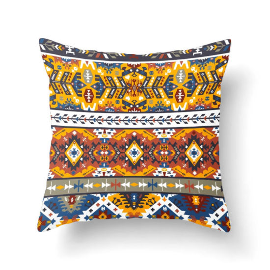 Image de Multicolore - Taie d'oreiller carrée courte en velours de style ethnique bohème 9 # Textile de maison 45x45cm, 1 pièce