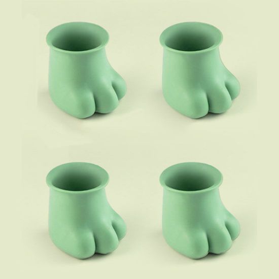 Picture of Green - Cute Claw Non-Slip Wear-Resistan Mute Round Furniture Table Chair Leg Floor Feet Cap Cover Protector 4.5x5x4.5cm, 1 Set(4 PCs/Set)