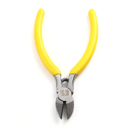 Picture of 45 Carbon Steel & Plastic Jewelry Tool Pliers Yellow 11.5cmx 6cm, 1 Piece